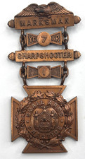 Tiffany 1898-1918 World War 1 Marksman / Sharpshooter  Small Arms Medal Badge picture