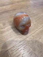 92g Natural Skull Figurine Crystal Red Agate Healing Quartz picture