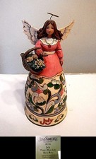 Jim Shore JULY Birthday ANGEL Ruby Water Lily Figurine 2008 4012556 picture