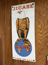 VINTAGE J.I. CASE PORCELAIN SIGN FARM TRACTOR THRE MACHINE Co. GAS OIL-RARE 1960 picture