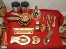 Vtg 25pc Tidy Spoon Rest Pink Rose Aluminum Kitchen Gadget Lot Measure S&P Cup picture