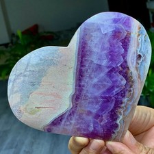 440G Natural Amethyst Agate symbiosis Quartz Crystal heart-shaped Specimen picture