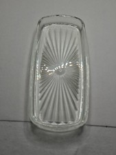 Vintage Clear Glass Butter Dish Liner Replacement Insert Starburst Sunburst MINT picture