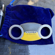 Cohiba La Habana Cuba Cigar Cutter Scissors with Blue Drawstring Pouch picture