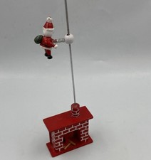 1960’s Vintage SANTA Sliding DOWN The POLE To CHIMNEY W/Full BAG Of TOYS picture