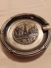 Vintage Paris Souvenir Metal Catchall Trinket Dish or Ashtray – Eiffel Tower... picture