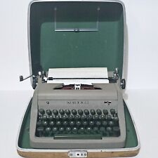 Vintage Royal Quiet De Luxe Typewriter With Case Green Keys Tested Working 1955 picture