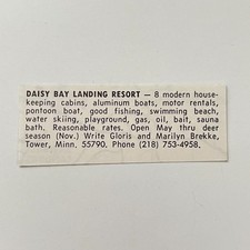 Daisy Bay Landing Resort Gloris and Marilyn Brekke Tower 1950s MN Ad TAK2-S50 picture