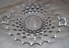 Vintage Fostoria American Cube Crystal Glass Round 12