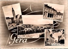Views Rathaus Museum Post Building Gera Germany Stamp Real Photo RPPC Postcard picture