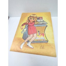 Rare vintage mcm Eve kitschy Big Eye Girl Jukebox Jewelry storage Box Retro 70s picture