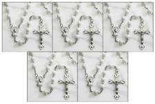 White Round Glass 6MM Beads Rosary 20