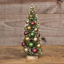 Ragon House VTG Style Bottlebrush Tree Snow Multi Color ORNAMENTS CHRISTMAS 12
