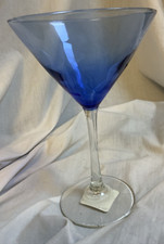 Set of 12 Cobalt Blue Blown Glass Martini Greenbrier International 8 oz. picture