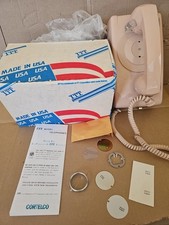 Vintage NOS ITT Rotary Dial Wall Telephone Beige Missing Dial USA Made NIB picture