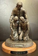 Bronze-Toned Resin Jesus Sculpture – Never Alone by Scott Stearman – Signed Base picture