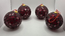 Vintage (4) CHRISTMAS Glass Ornaments 2.5