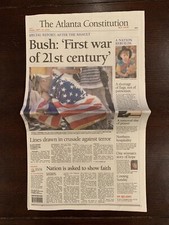 The Atlanta Constitution ~ Bush:First War of 21st Century ~ September 14th, 2001 picture