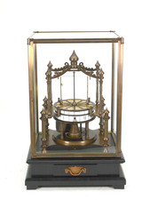 French Style Flying Ball Pendulum Annular Porcelain Dial Fusee Skeleton Clock picture