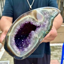 6.23LB Beautiful amethyst money bag, natural Uruguayan mineral crystal picture