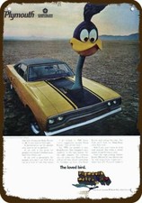 1970 PLYMOUTH ROAD RUNNER Car LOVED BIRD Vntg-Look DECORATIVE REPLICA METAL SIGN picture