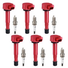 Pindex 6 Pack Ignition Coils and Iridium Spark Plugs,UF400 PK16TT/4503 Coil P... picture