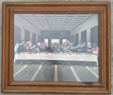 1970s African American Black Last Supper Jesus Christ Religious Art Print Framed picture
