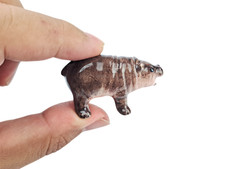Pygmy Hippo Moo Deng - Ceramic Tiny Hippo Miniature, Cute Hippo Gift, Moo Deng picture