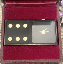 Jean Roulet Lecole Quartz Alarm Clock Domino/Dice Motif in Box ~Working☚☚☚☚☚👀 picture