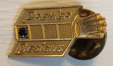 Vintage Premier Designs Gold Tone With Blue Rhinestone Award Lapel Pin picture