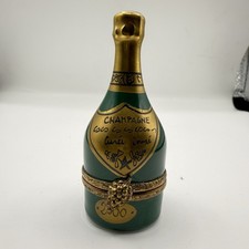 Peint Main Limoges France Chamart Champagne Trinket Box Vintage/Antique Video picture