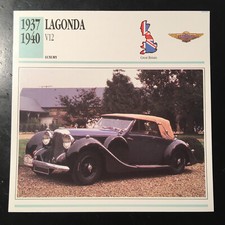 Lagonda V12 1937-1940 Spec Sheet Info Card picture