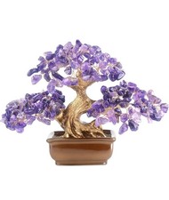 Feng Shui, Purple Amethyst bonsai Crystal Tree Of Life Healing Decor Gift picture