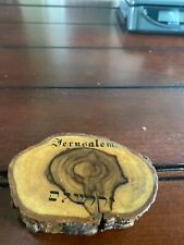 ANTIQUE OLIVE WOOD FROM JERUSALEM 1892 WITH AUTHENTIC WRITING picture