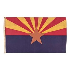 Vintage Faded Cotton Arizona State Flag Old Cloth Star USA Textile Art picture