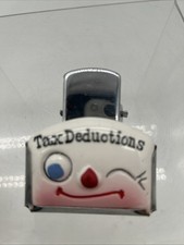Holt Howard Vintage Clip “ Tax Deductions “ Ceramic And Chrome Rare  picture