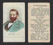 c1880's N309 American Eagle Tobacco Card - President of the U.S. - Ulysses Grant picture