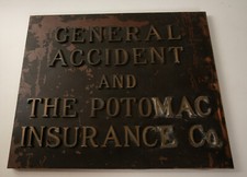 The Potomac Insurance Sign (HSE) 1880s Brass on Copper (JSF6) General Accident picture