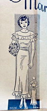 RARE 1930s MARIAN MARTIN 9926 SIZE 18/BUST 36 DRESS BRIDAL GOWN *COMPLETE picture