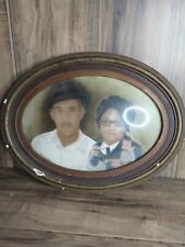 Vtg African American Couple Framed Oval Portrait picture