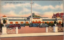 1951 COLONY SURF CLUB WEST END NEW JERSEY NJ VINTAGE LINEN POSTCARD picture