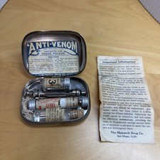 Antique Monarch Drug Co ANTI-VENOM Snake Bite Tin Kit from 1920's~1930's US Made picture