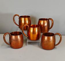 Vintage West Bend Aluminum Co. Solid Copper Mugs Set of 5 West Bend, Wis. USA picture