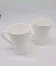 Mikasa Swirl White Bone China Coffee Tea Mug Set of 2 picture