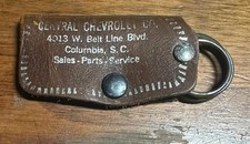 Vintage Central Chevrolet Chevy Leather Keychain Columbia, SC Dealership #G175 picture