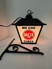 VTG Illuminated & Rotating RCA TUBES Dealer Advertising Sign TV Radio 4 Sided picture