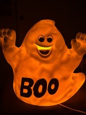 Vintage 1998 BOO Ghost Light Up Halloween Blow Mold Lamp 12
