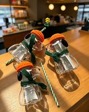 3PCS-2026 Starbucks x Peanuts Snoopy 100% Authentic Glass Cup New Halloween Gift picture