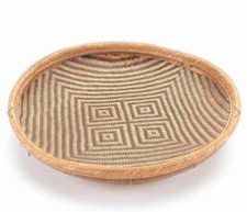 Antique South American Geometric Woven Large Basket/Tray, Colombia picture