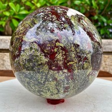 15.8LB  Natural dragon blood stone quartz sphere crystal ball reiki healing picture